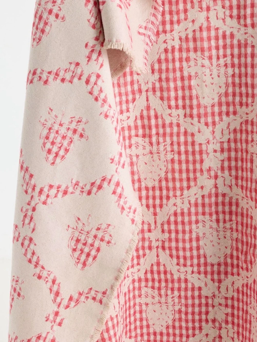 Anthropologie Pink & Cream Geometric Medallion Throw strawberry gingham